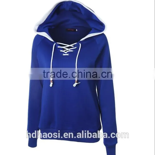 Winter Fashion Pullover Sweatshirt Draw String Hoodies Raglan Long Sleeve Blouse photo-2