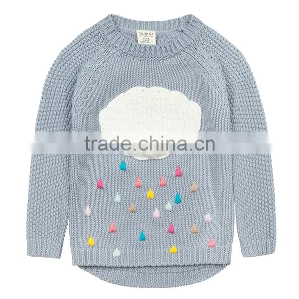 S17688A 2017 Pullover Children Sweaters Cartoon Cloud Long Sleeve O-neck Kids Knitted Sweater photo-4