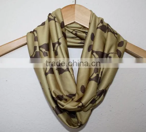 Infinity Scarf for Gals in Brown, Beige Extra Long SSS60 photo-2