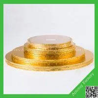 New Arrival Golden Round Wood Cake Boards and Drums