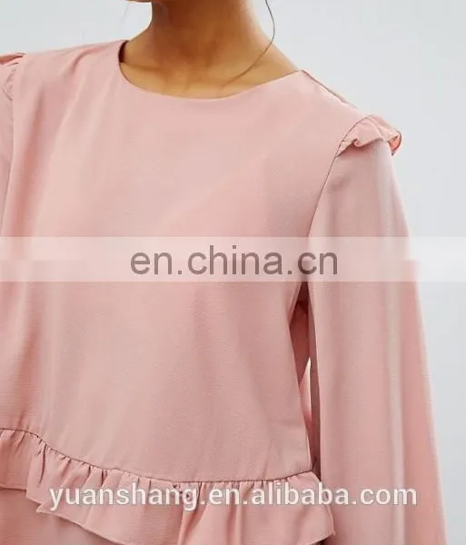 2017 Women Long Sleeve New Blouse Pattern Design photo-4