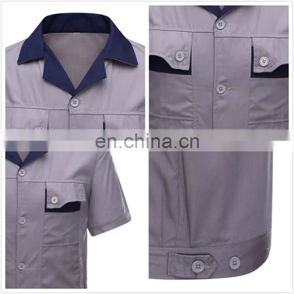 Wholesale Short -Sleeved Labor Uniform / High Quality Workwear Uniforms Industrial Uniform of 100% Cotton/TC/CVC photo-5
