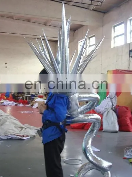 Customized Silver Inflatable Costume Fan for Stage Decoration for Festival photo-2