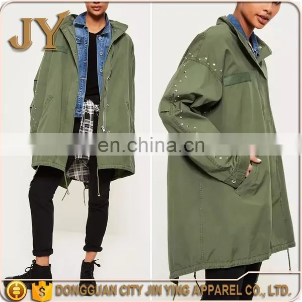 OEM Serives Women New Pants Army Greencosts Design Long Sleeves Ladies Coats