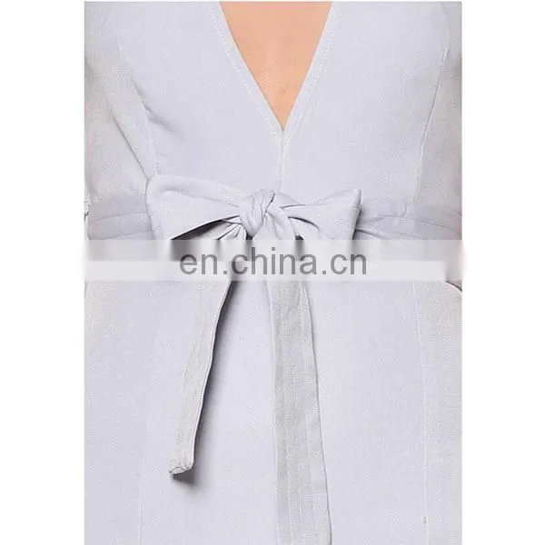 Sexy Dress for Women Fashion Design Lady High Slipt V-neck Bodycon Dress photo-5