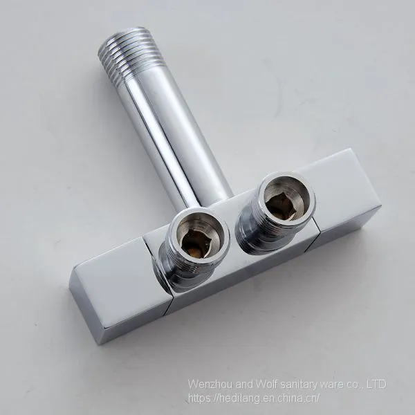 All Copper Square Multi-function Three-way Angle Valve One in Two Out photo-5