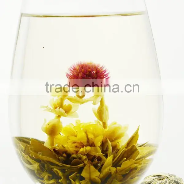 Artistic Flower Blooming Tea the Double Dragon Sprouting a Pearl photo-3