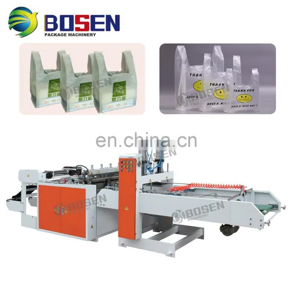 Plastic Shopping Bag Making Machine/HDPE Vest T-shirt Shopping Bag Making Machine/cold Cutting Hot Sealing photo-4