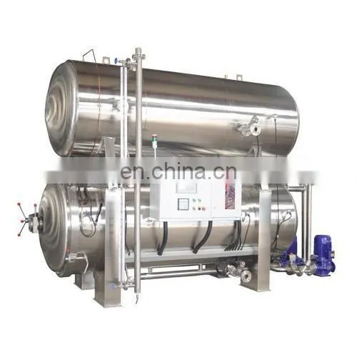 Pressure Vessels Horizontal Hot Water Spray Types Retort Sterilizer for Glass Bottle