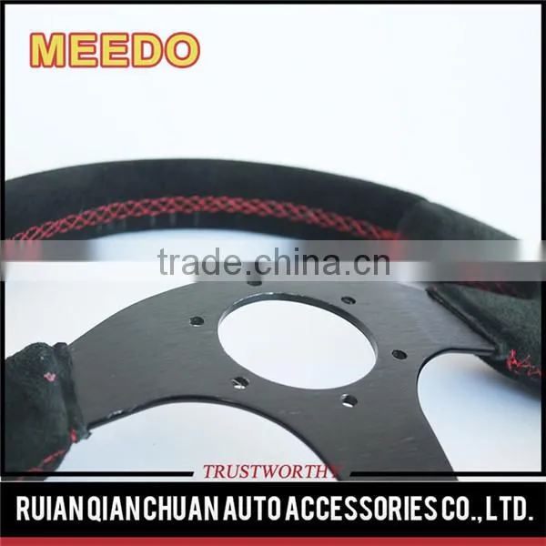 350mm Suede Alloy Steering Wheel Racing Sport Style 350mm Black photo-4