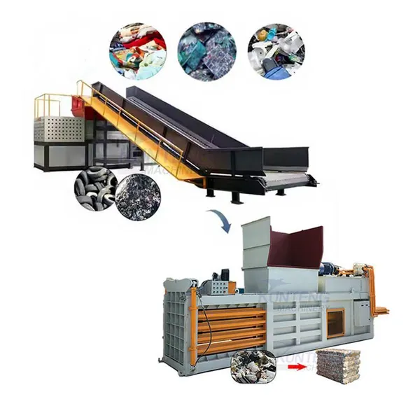 Industrial Waste Shredder Scrap Metal Crushing and Packing Machine Waste Paper Plastic Crushing Recycling Machine EPC