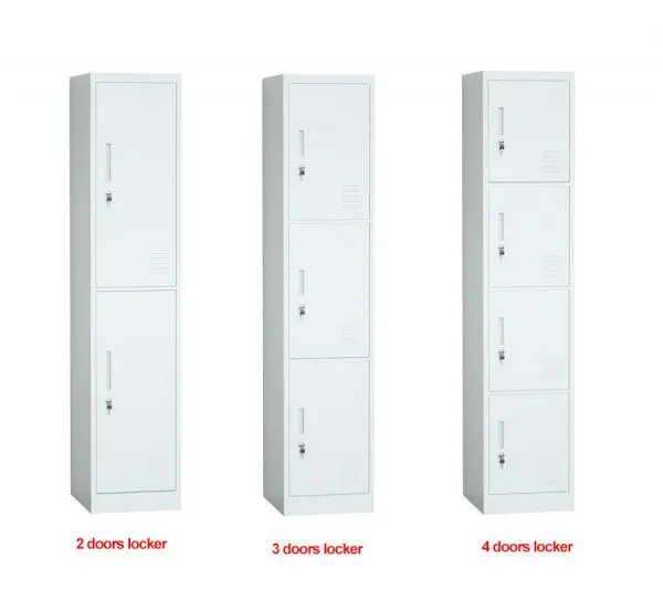 Four Doors Steel Locker Light Grey 4 Layers Office Metal Storage Cabinet photo-5