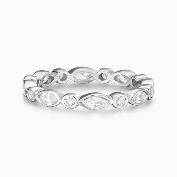 Shining Star Jewelry Sterling Silver Iced Out CZ Anniversary Gift Eternity Ring