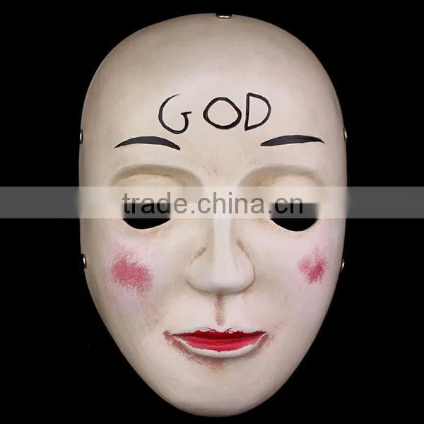 Latest The Purge Mask GOD Movie Theme Vigilandia Props Masquerade Scary Horror Killer Resin Halloween Carnival Mask 2015 photo-2