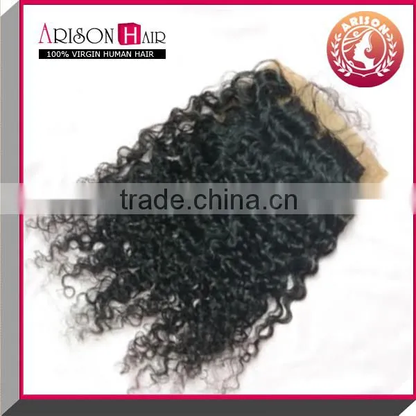 Brazilian Curly Silk Top Front Closure Cheap Stock Silk Base Closure Free Parting Lace Closure photo-3