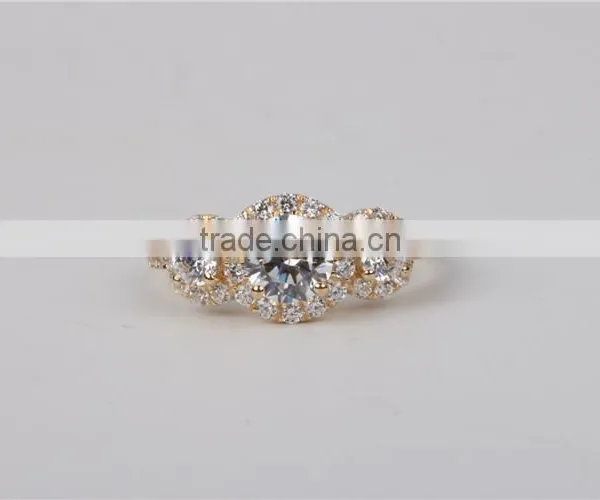 Top Quality Solid Jewellry Factory Price Ring 14K Gold AAAAA CZ Ring Wedding Band Ring Fashion Jewelry photo-6