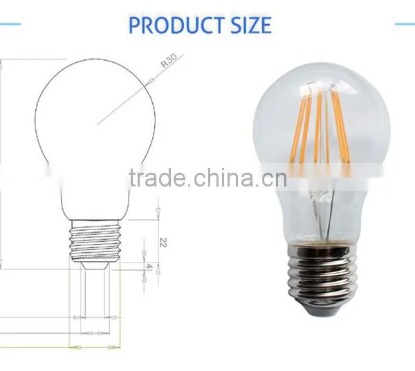 UL SAA CE GS Led Sapphire Filament 4w 6w 8w 110lm/w 120V 220V Lampe a Led Bulb photo-4