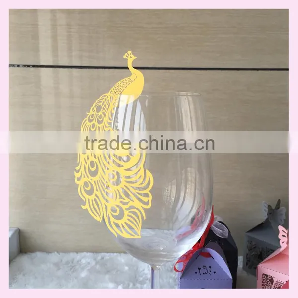Assorted Colors Wedding Party Decoration Butterfly Shape Wine Glass Cup Card Luxury Phoenix Design photo-5