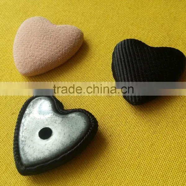 20MM Heart Shape Fabric Covered Button With 3mm Hole on Back -- F1559 photo-4