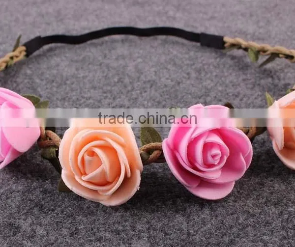 Hot-sales Baby Flower Headband Toddler Summer Flet Flower Headband Kids Flower Elastic Headband Wh-1753 photo-6