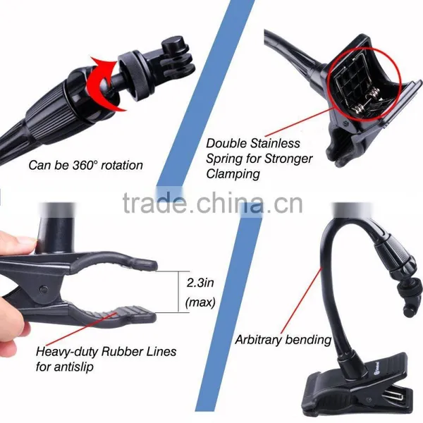 Smatree Ajustable Jaws Flex Clamp Mount With 13.4" Gooseneck Extension photo-2