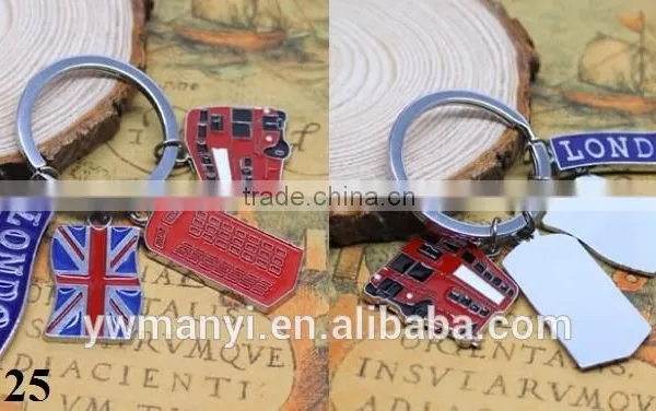 Best Selling Alloy Keychain Products Cute London England Flag & Phone Box Charms Metal Keychain K0126 photo-3