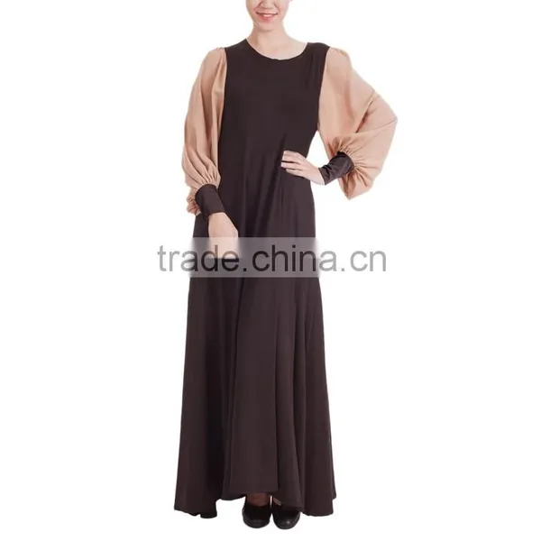 2016 Latest Fashion Summer Clothes Women Patchwork Chiffon Mixed Color Dress Arabic Evening Dresses photo-6