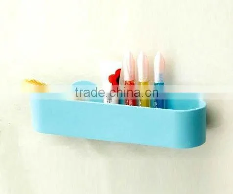 Plastic Long shape bathroom organizer with suction cup