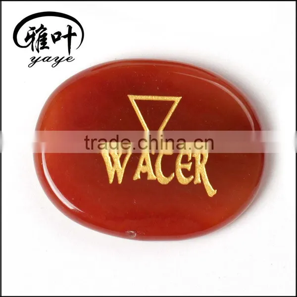 Wholesale Engraved Triangle Symbol Natural Carnelian Palm Stone Set photo-4
