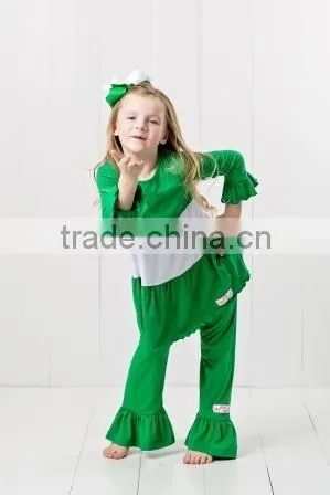 New Design Girls Boutique Matching Color Clothing Sets 100%Cotton Good Quality Clothing Sets