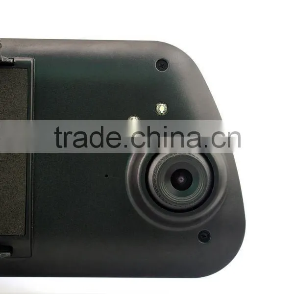 Supplier 5" TFT LCD Screen Night Vistion Dual Cams Rearview Mirror HD Car DVR photo-5
