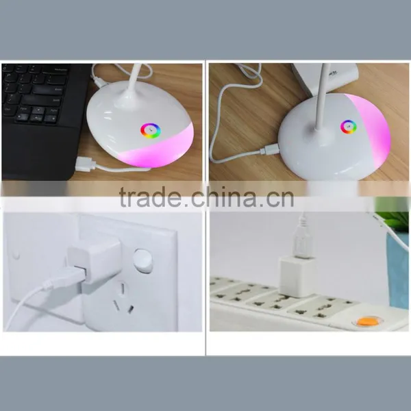 RGB Color Changing Light LED Table Desk Reading Lamp With Touch Switch Ringlike Rechargeable Dimmable Atmosphere Lights photo-5