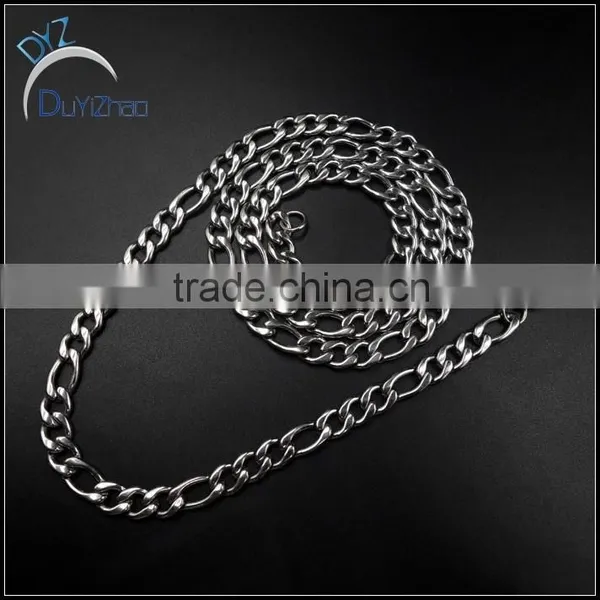 Wholesale Cheap Men's Hip Hop White Gold Figaro Chain Necklace photo-2