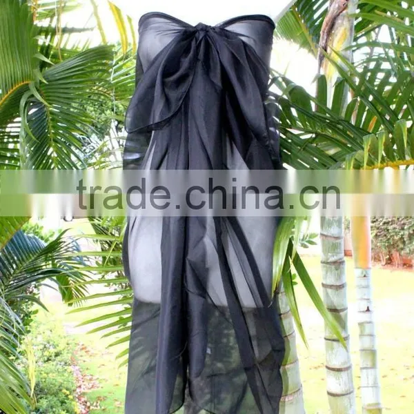 Sheer Pareo Solid Color Sarong Chiffon Material 100*180cm Pareo Sarong photo-6