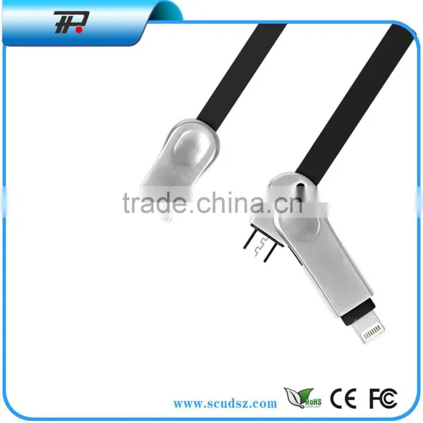 Wholesale Flat Electric Cable Flat Usb Stick Braided Cable for Samsung and Iphone 5/6 Cables(CB03)
