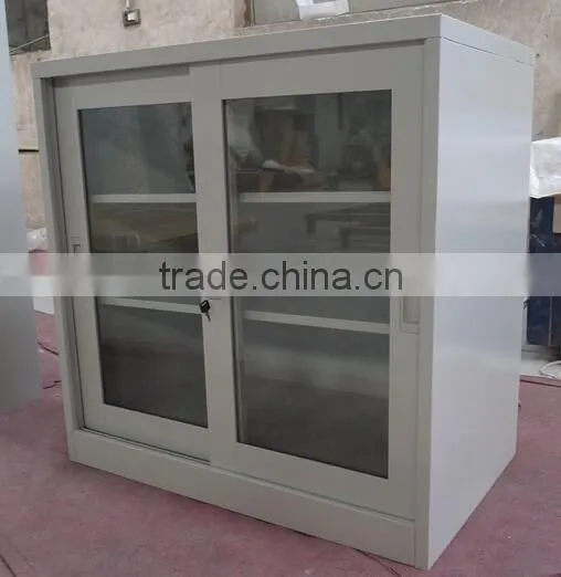 Half Height Glass Silding Door Modern TV Cabinet Cupboard for Office photo-2