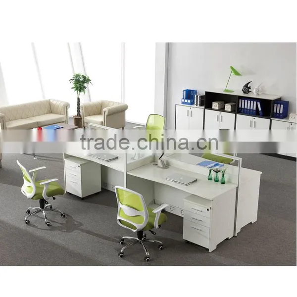 Single Design White Four Seat Office Cubicle Workstation
