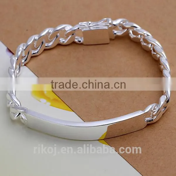2015 Wholesale 925 Sterling Silver Mens Stainless Steel Fashion Bracelet Quality Choice