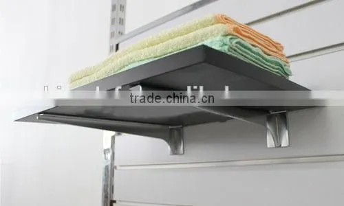 NEW CHROME GLASS SHELF BRACKETS FOR SLATWALL WITH SUCTION PADS FOR GLASS SIZE 25 CM photo-4