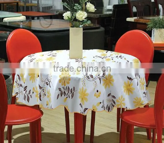 Maufacturer for Beautiful Round Flower Printed Vinyl Table Cloth photo-2