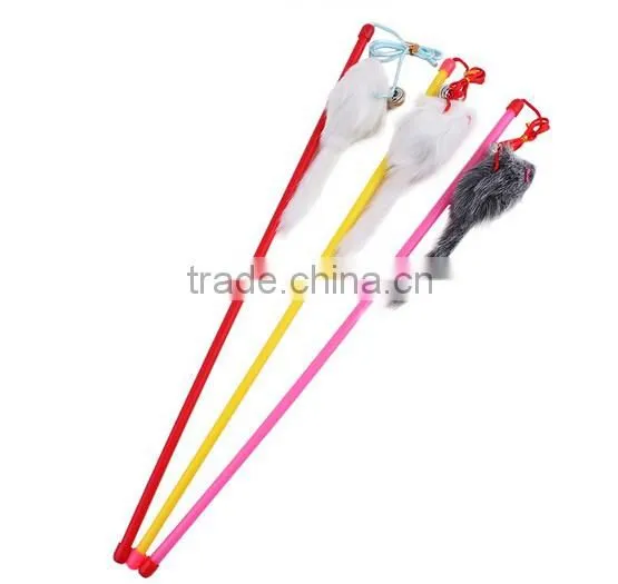 Funny Pet Cat Kitten Play Feather Teaser Rod Wand Playing Toy With Bell photo-4