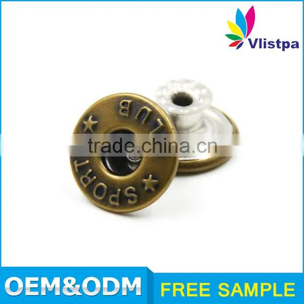 wholesale custom anti brass metal Free Sample! metal button snaps for leather