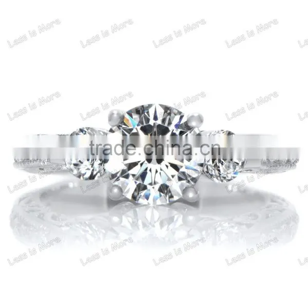 new 925 silver cz three stone ring ,engagement ring set