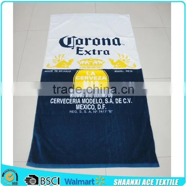 100% Cotton Reactive Printing Corona Brand Design Printed Towel Beach Printed Brand Towel Quality Choice