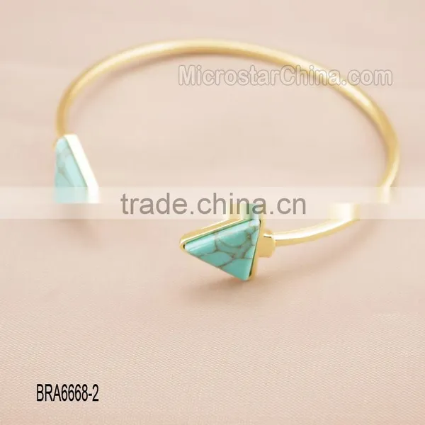 New Fashion Geometry Triangle Turquoise Bangles photo-3