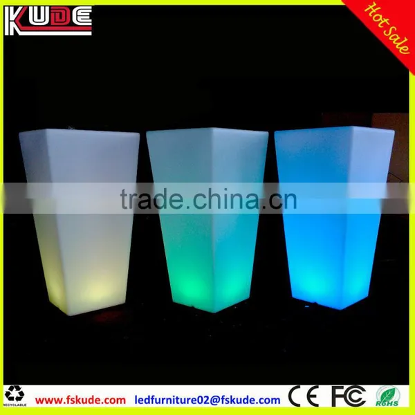 Waterproof PE Plastic Decorative Tall Ladder Flower Pots With LED Light up photo-6