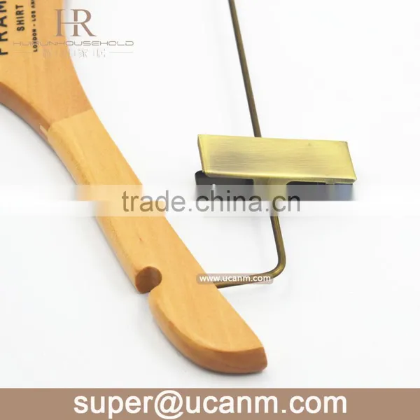 HRW-FF1GP Wooden Luxury Clothes Hanger,wooden Clips Hanger photo-4