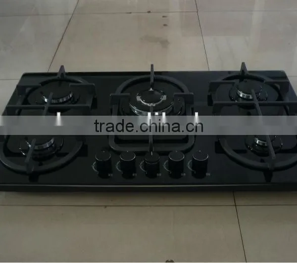 2014 Glass Panel 5 Burner Gas Hob Zhongshan Factory OEM Service(Model No: Z985E-ABCCDI)