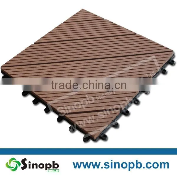 WPC Interlocking Plastic Outdoor Decking Tiles/composite Deck Tile Easy to Install, Waterproof, UV-resistant photo-2