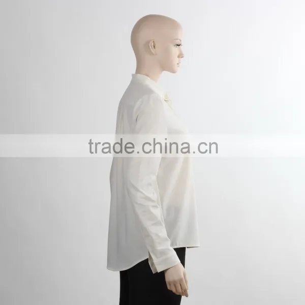 Ladies Office Shirt Design Uniform Shirt With White Bow Qhirt Long Sleeve Business Suit Woman Shirt photo-4